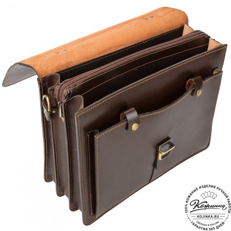 Кожаный портфель "Карьерист"  (коричневый)